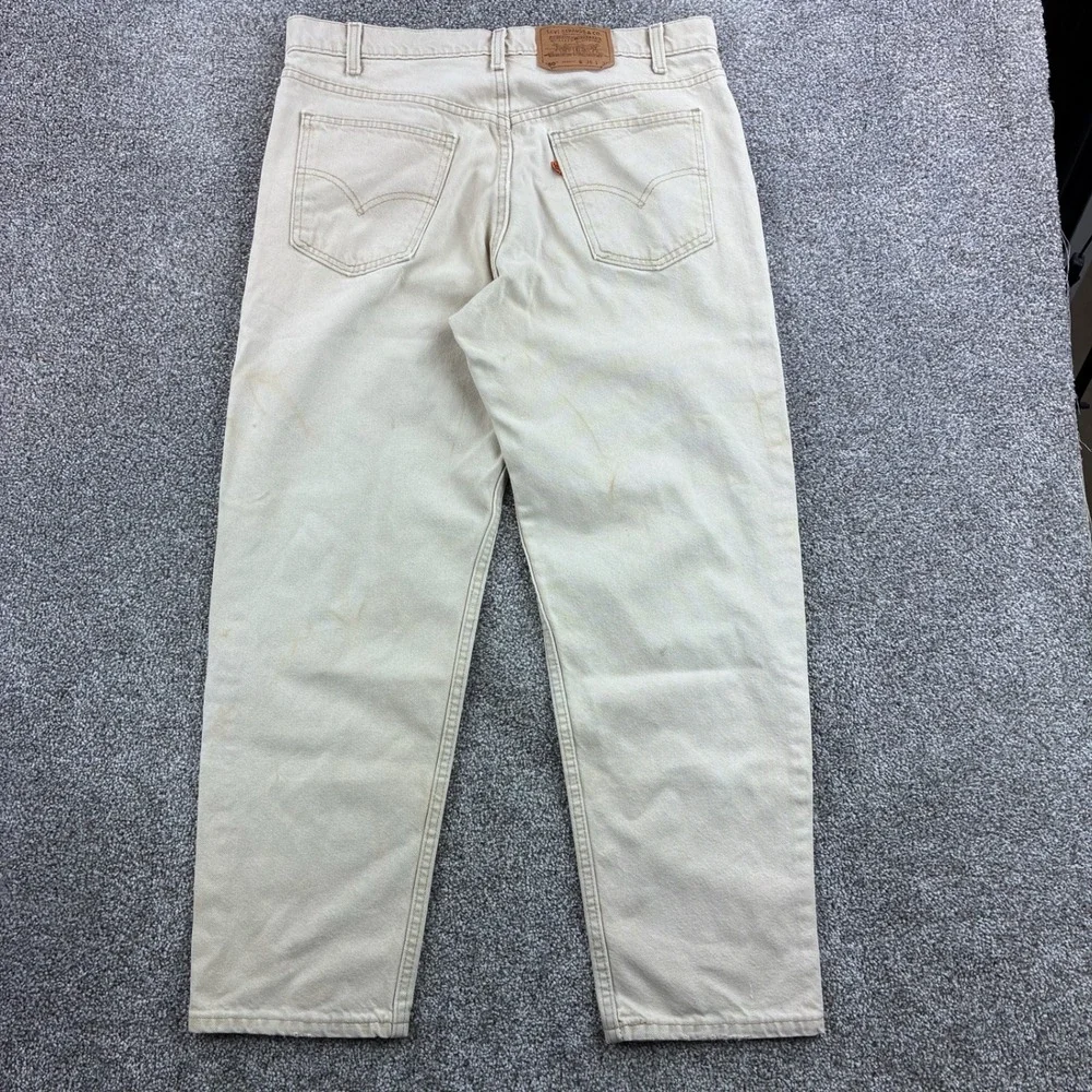 Vintage Levi's 550 Jeans Mens 36x30 Beige Cotton Relaxed Orange Tab USA Made